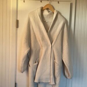 Moth Cream Chunky Knit Open Front Cardigan